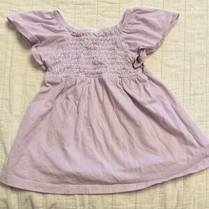 GAP Lavender Smocked Top with Flutter Sleeves